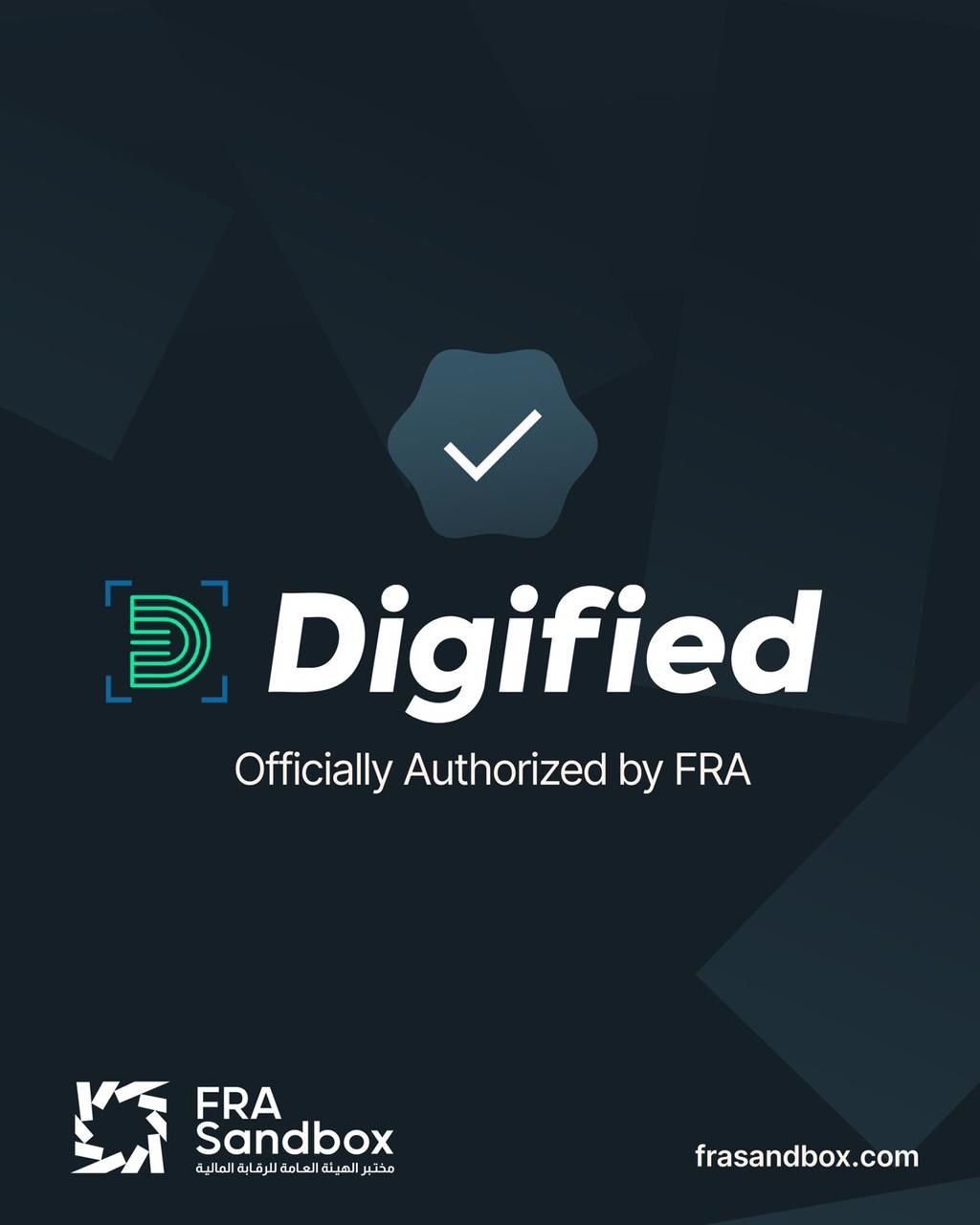 Digified officially verified and listed in the Financial Regulatory Authority FRA's