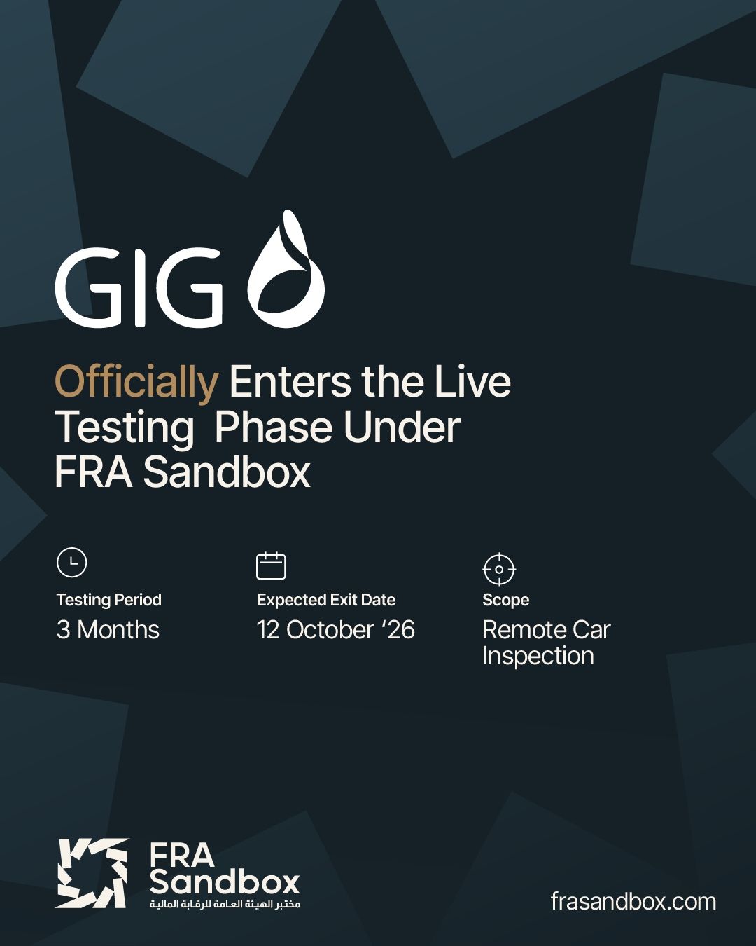 GIG Egypt has gained the approval to commence Live Testing under FRA Sandbox